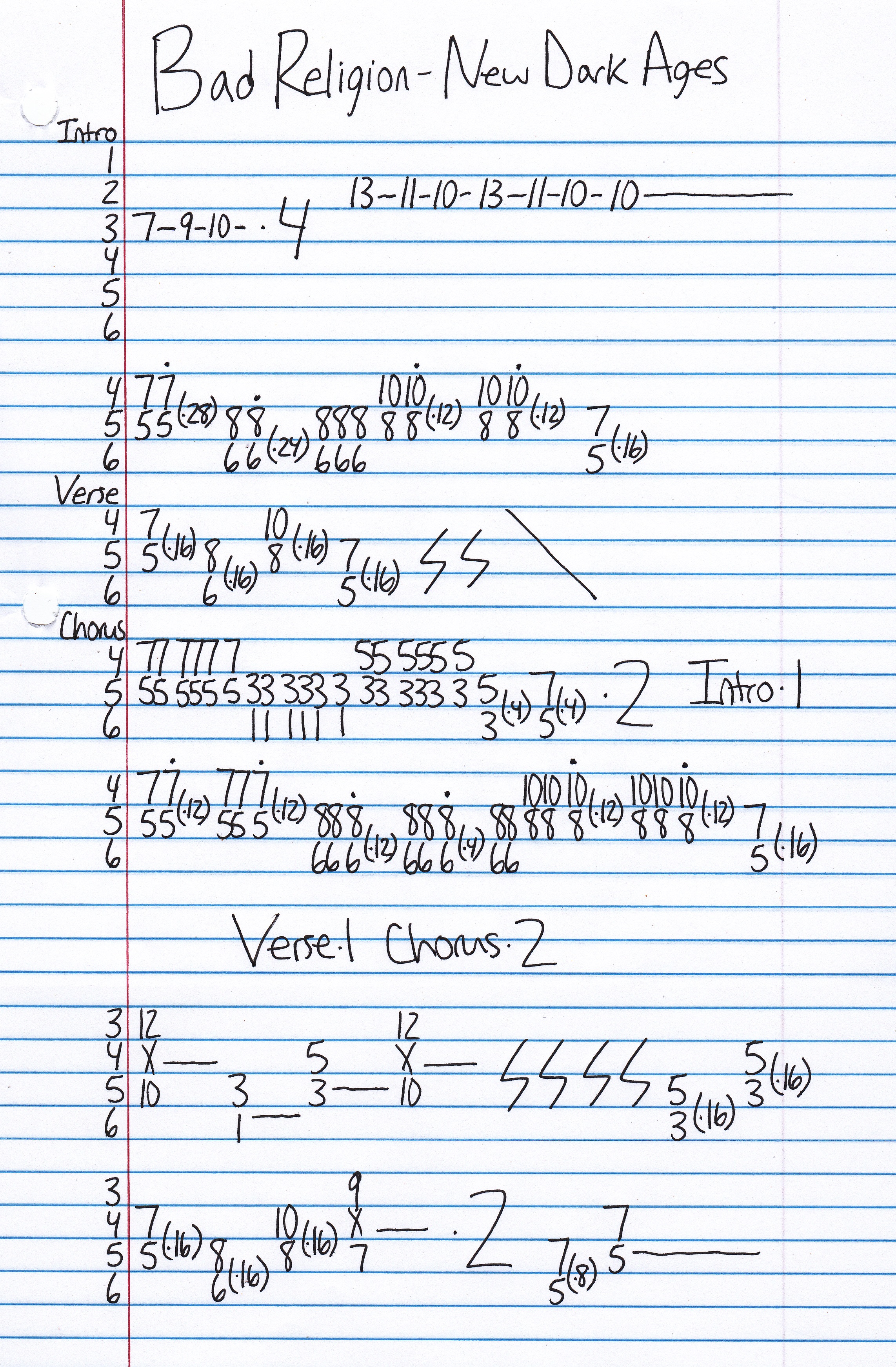 High quality guitar tab for New Dark Ages by Bad Religion off of the album New Maps Of Hell. ***Complete and accurate guitar tab!***